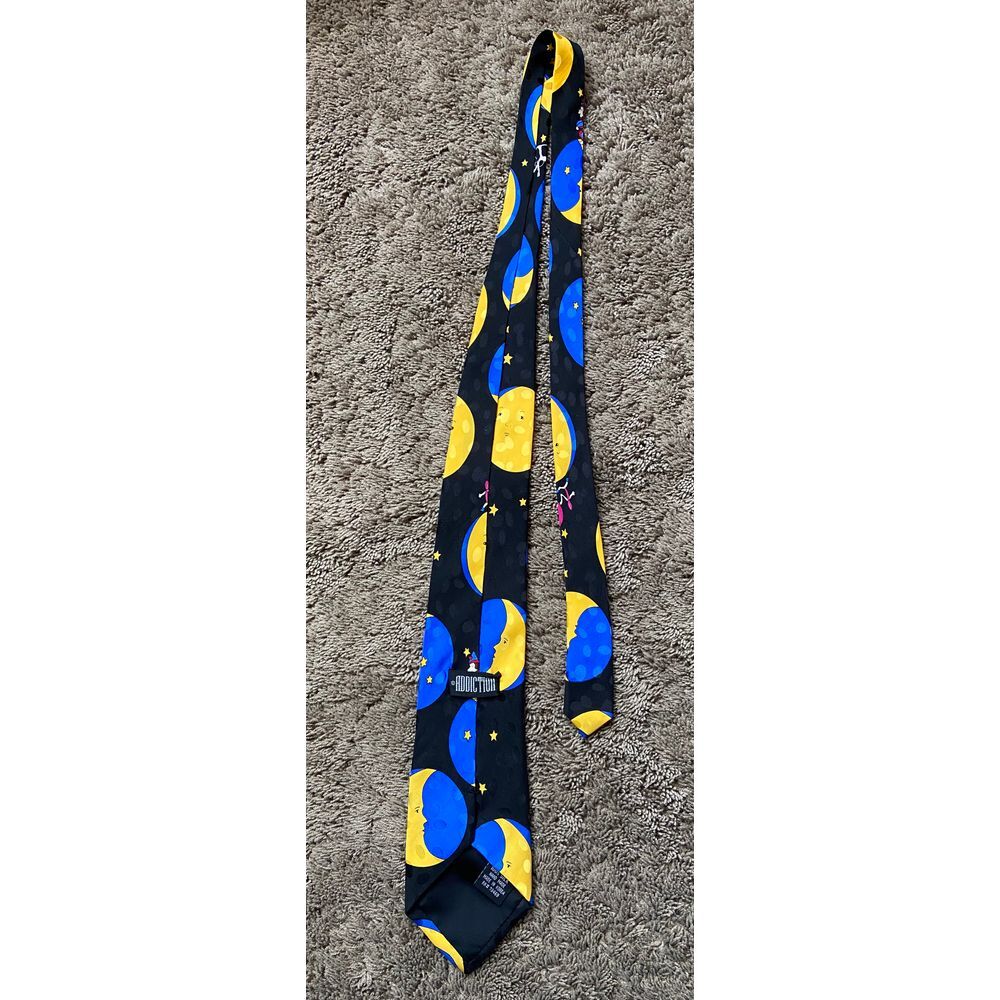 Vtg 90s Addiction Hey Diddle Diddle the cat the Fiddle Nursery Rhyme Silk Ties - Picture 3 of 5